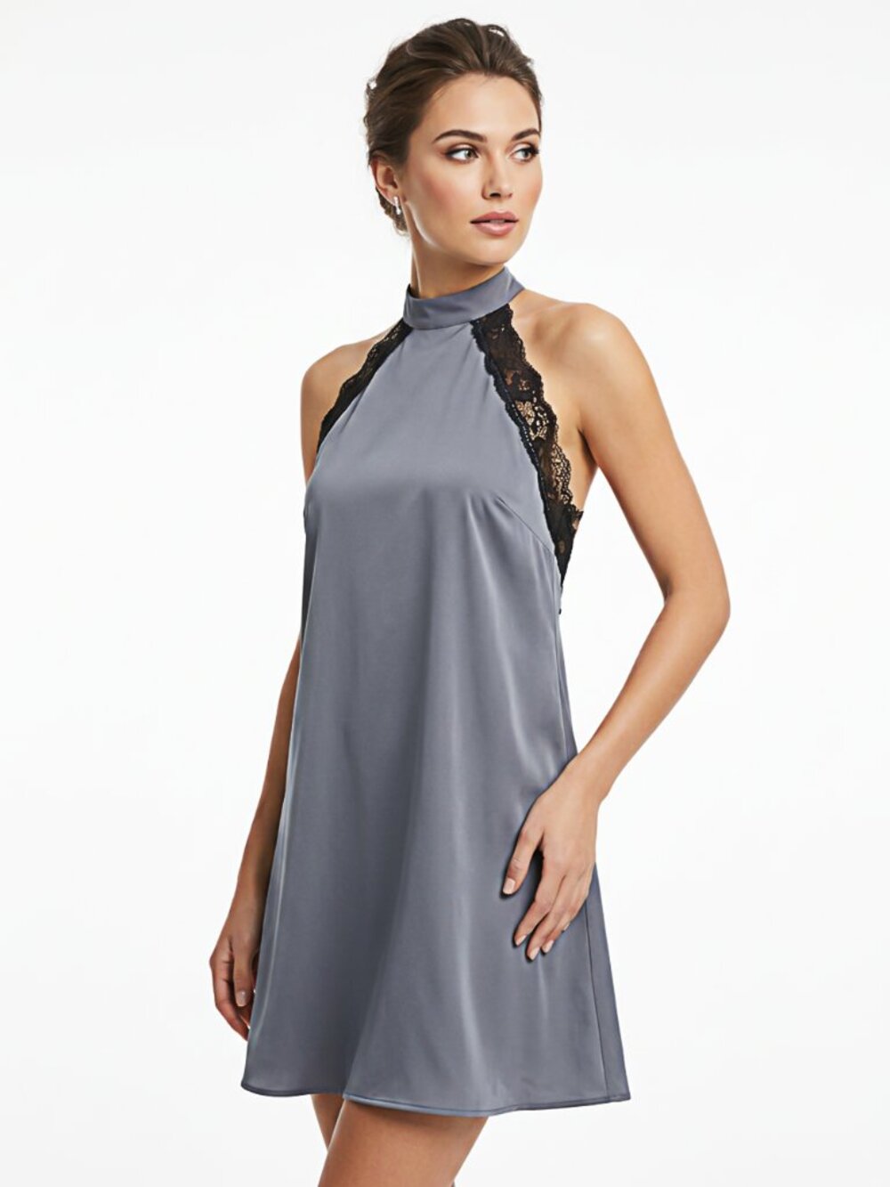 Honey Punch halter neck mini dress Gray Size Xsmall